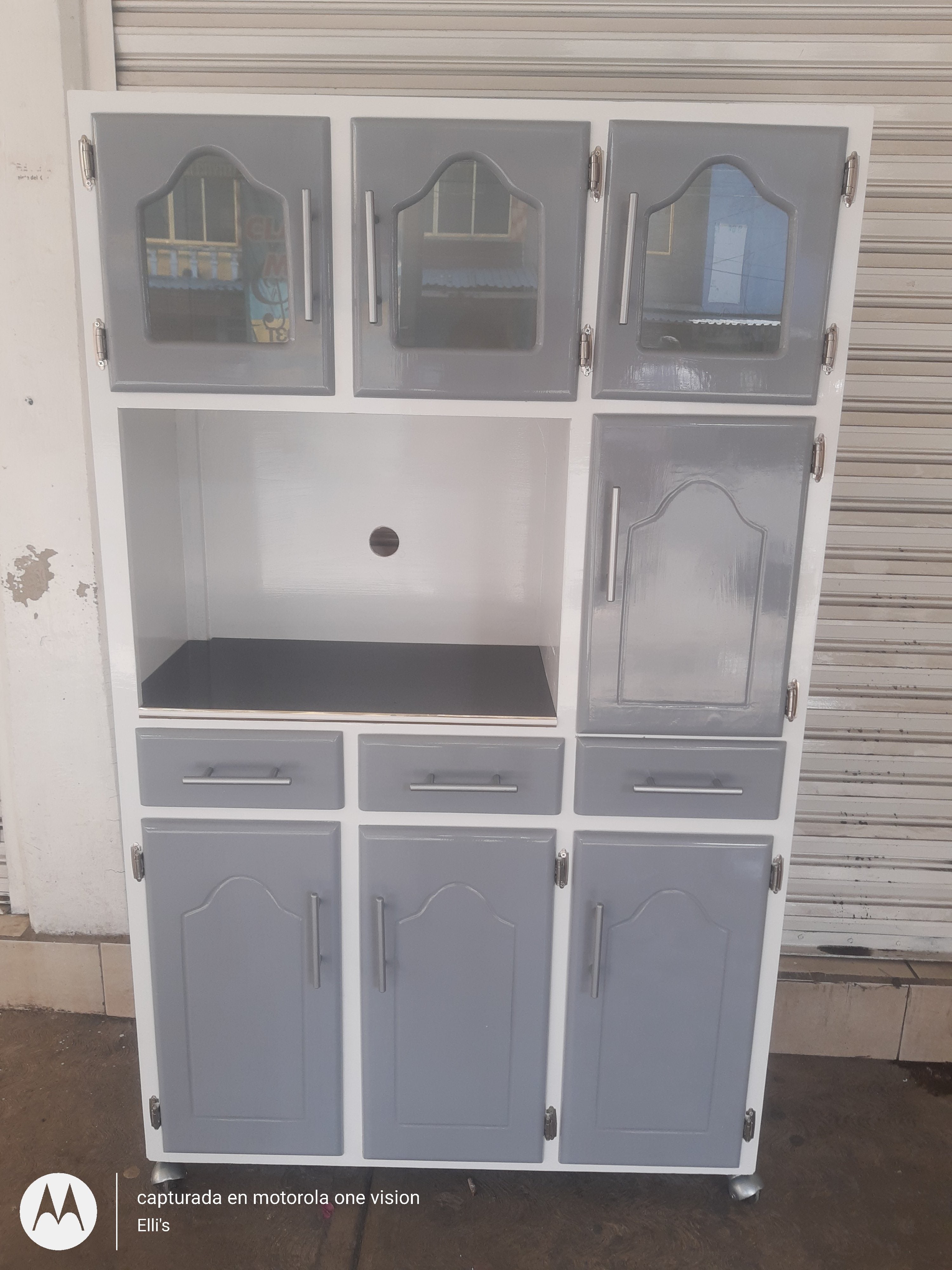 Alacena Francisco Muebles para cocina blanco con gris