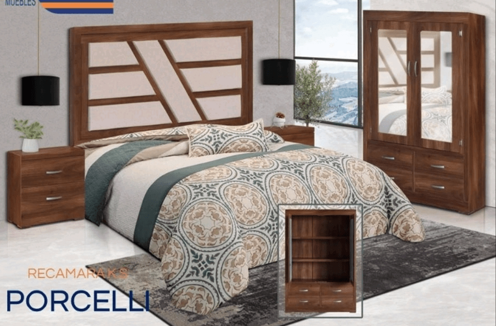 Recamara Porcelli ks - Muebleria Paty