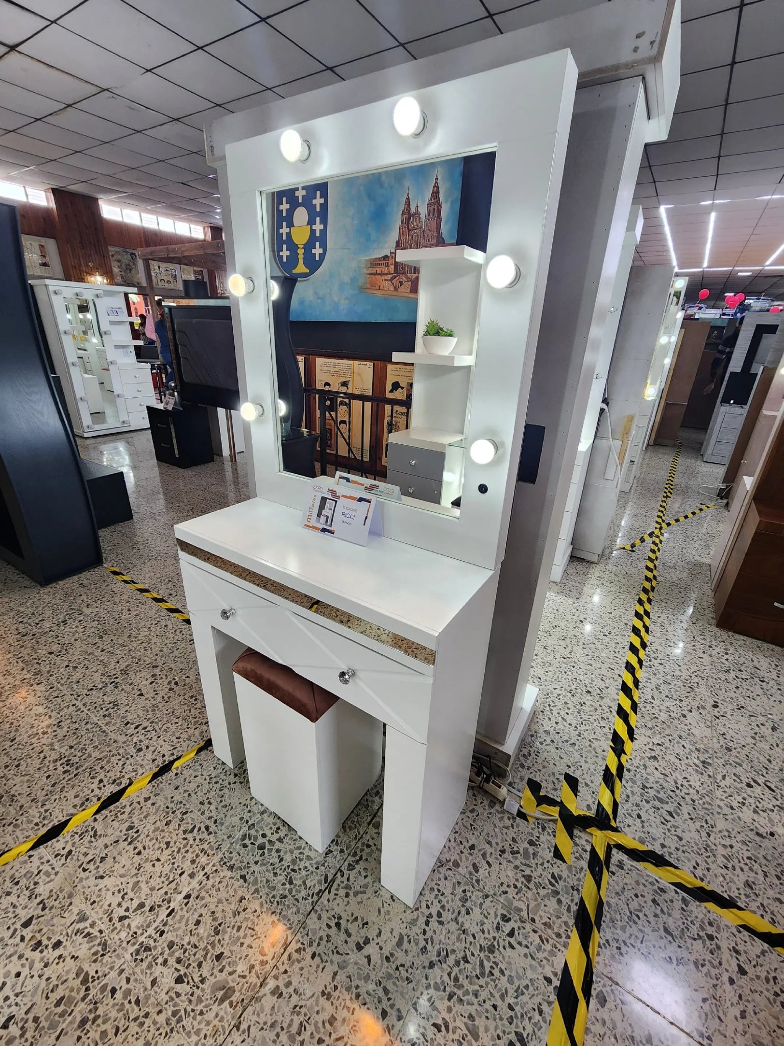 Tocador Vanity tipo Hollywood Ricci - Muebleria Paty